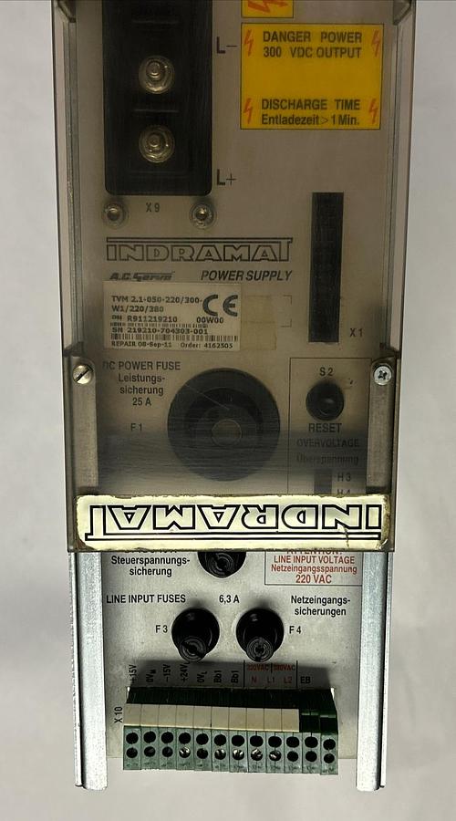 Used INDRAMAT,TVM 2.1-050-220/300-W1/220/380, POWER SUPPLY