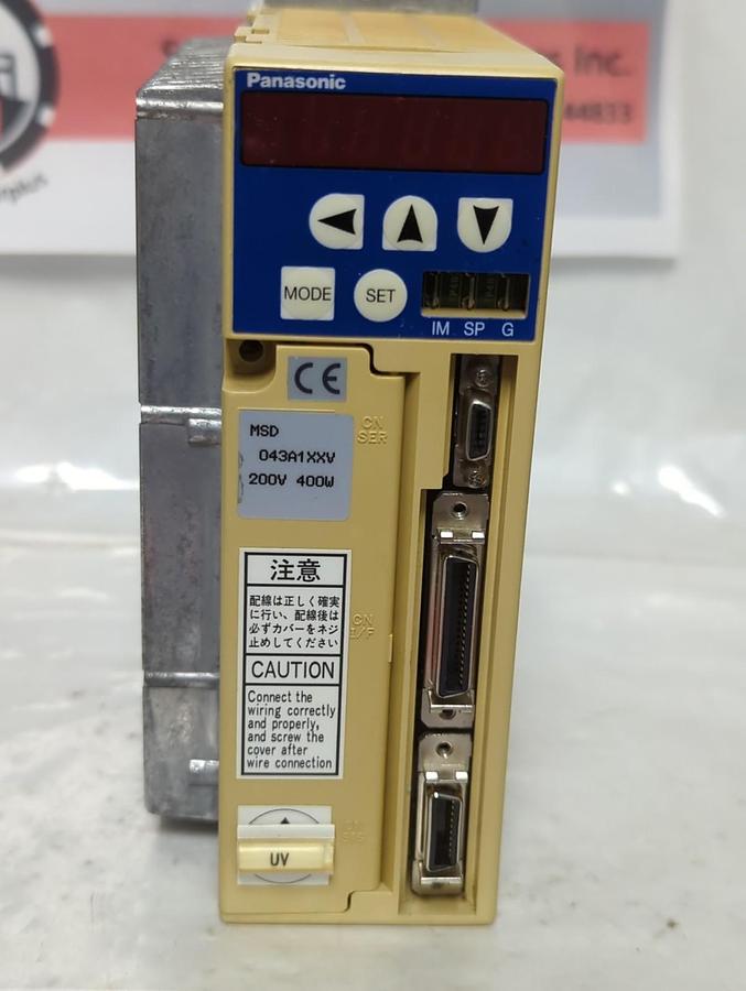 Used PANASONIC,MSD 043A1XXV,AC SERVO DRIVER 200V 400W PRE-OWNED