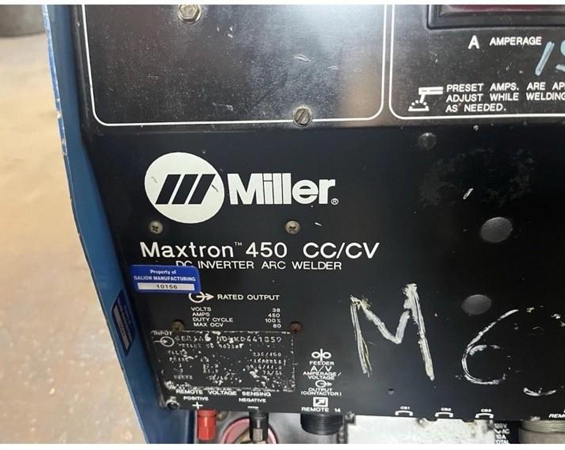 Used MILLER,MAXTRON 450 CC-CV,WELDER WELD POWER SUPPLY SOURCE