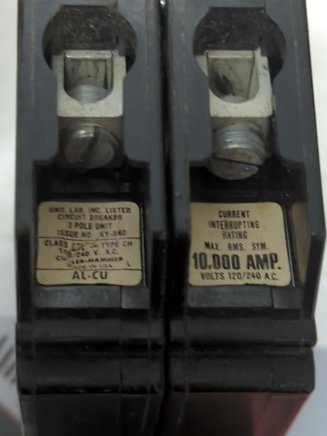 Used CUTLER-HAMMER,CH230,CIRCUIT BREAKER 30 AMP 2-POLE LOT OF 3 PRE-OWNED