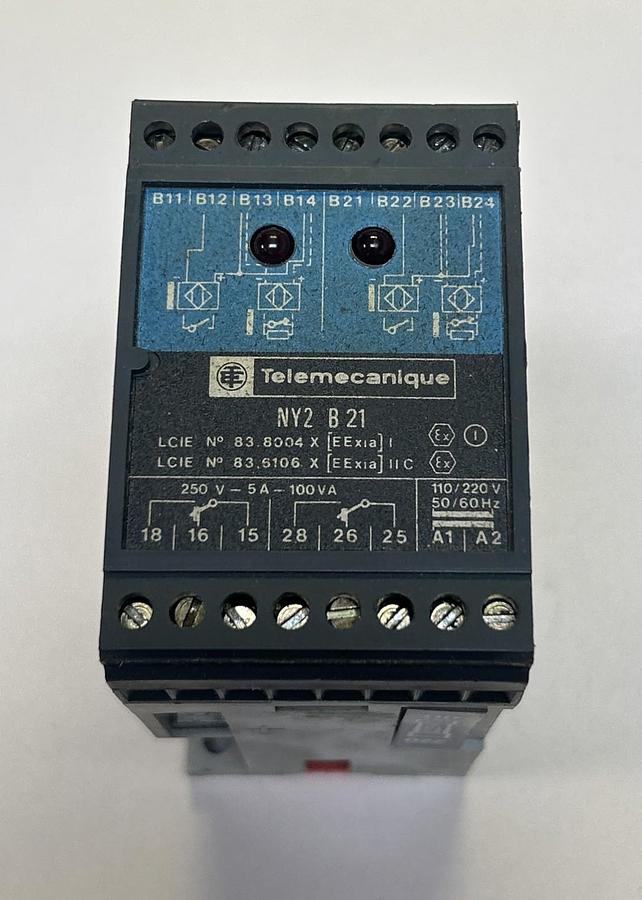 Used TELEMECANIQUE,NY2-B21,INTRINSIC BARRIER DUAL CHANNEL RELAY