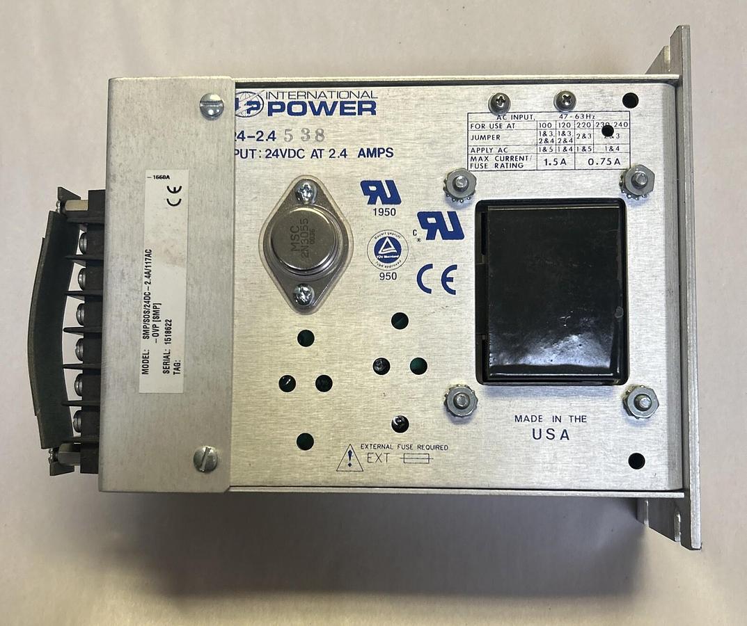 Used MOORE INDUSTRIES,SMP/SOS/24DC-2.4A/117AC,POWER SUPPLY