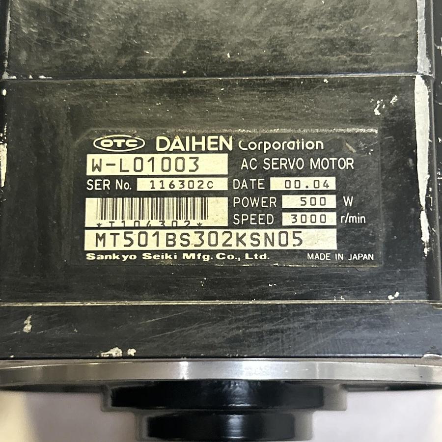 Used DAIHEN,W-L01003,AC SERVO MOTOR 500W 3000RPM