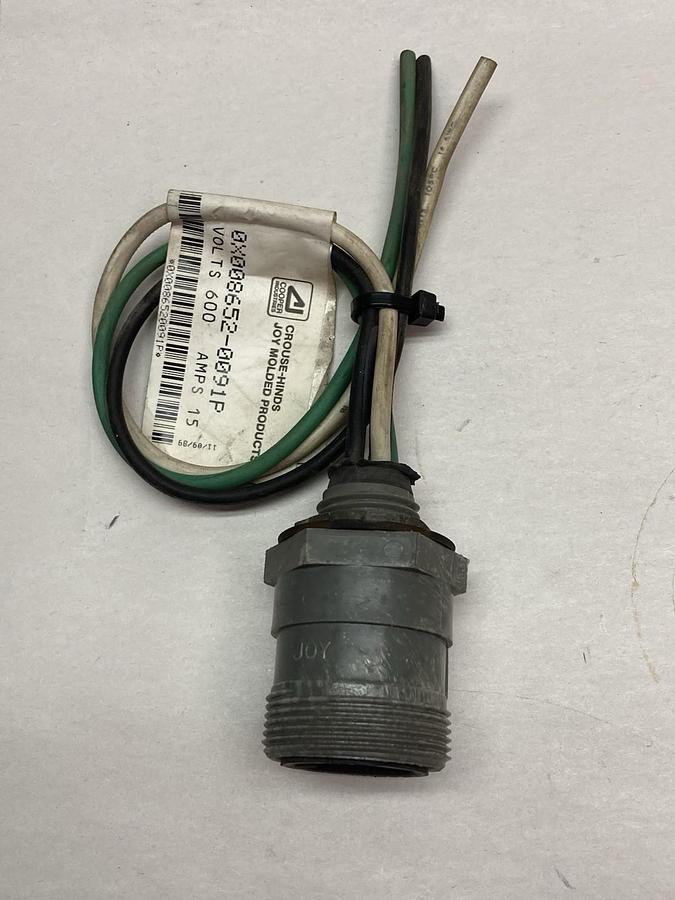 Used Crouse-Hinds,0X008652-0091P,Joy Recepticle 600V 15A
