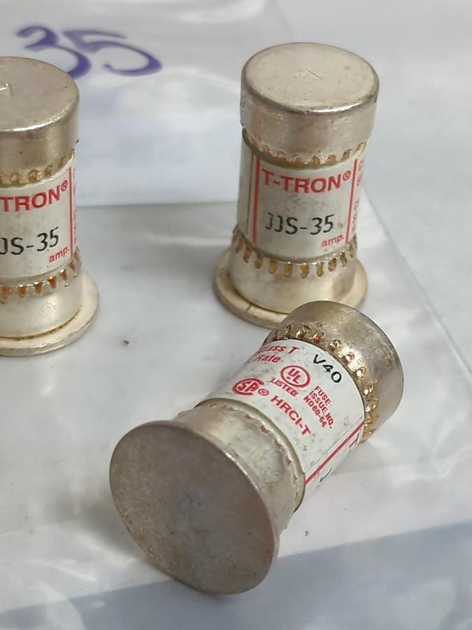 Used COOPER BUSSMANN,JJS-35,CURRENT LIMITING 35 AMP FUSE LOT OF 5 PRE-OWNED