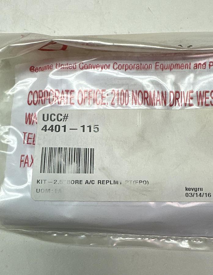 Used United Conveyor,Ucc 4401-115, A/c Replacement Kit 2-1/2in