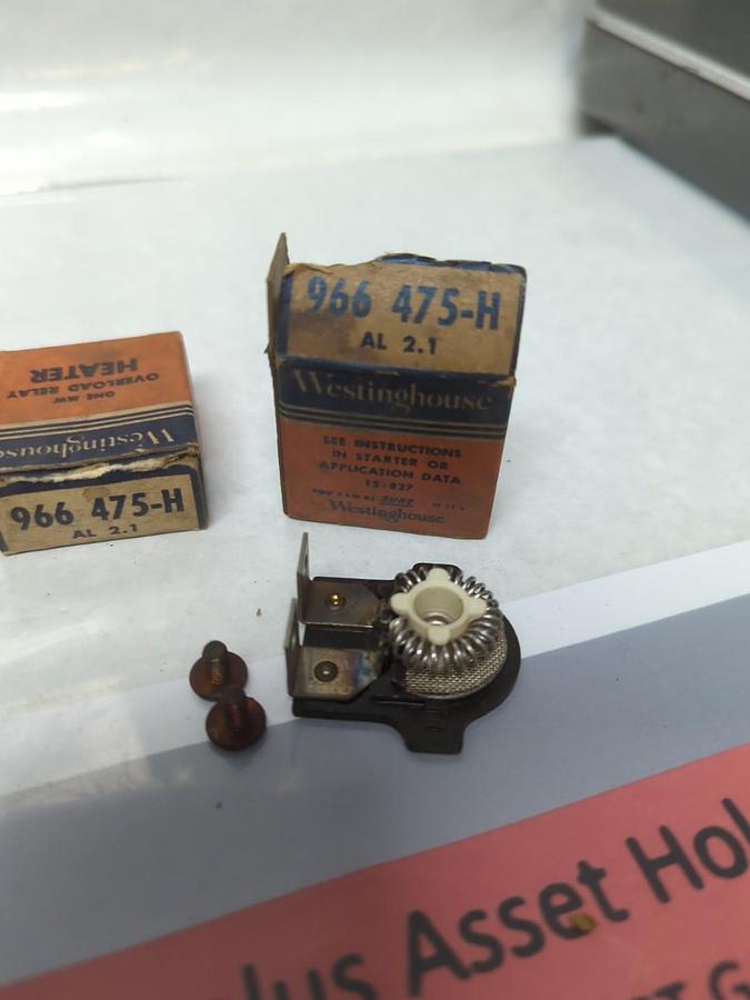 WESTINGHOUSE,966 475-H,OVERLOAD THERMAL HEATER RELAY LOT OF 3 NOS