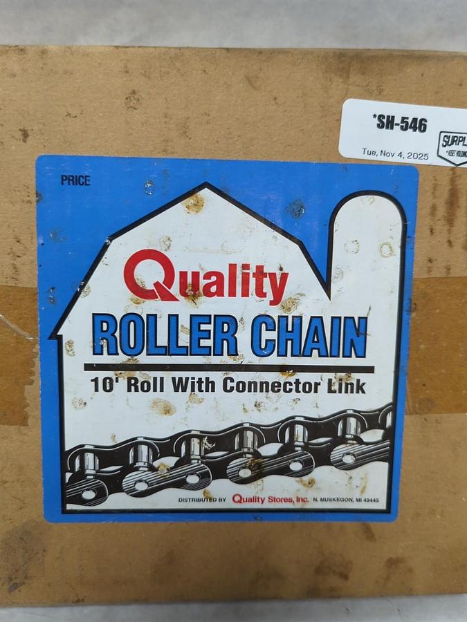 QUALITY ROLLER CHAIN,ANSI # 40,ROLLER CHAIN 10 FOOT WITH CONNECTOR LINK NEW