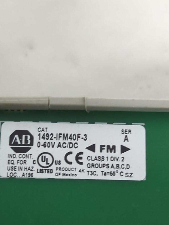 Used ALLEN BRADLEY,1492-IFM40F-3,SERIES A INTERFACE MODULE 0-60V AV/DC PRE-OWNED