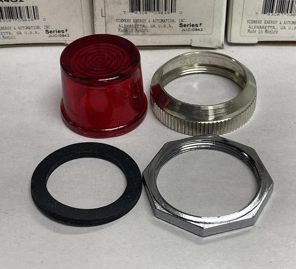 Siemens,52RA4G2,Red Pilot Light Lens Lot Of 6 NOS