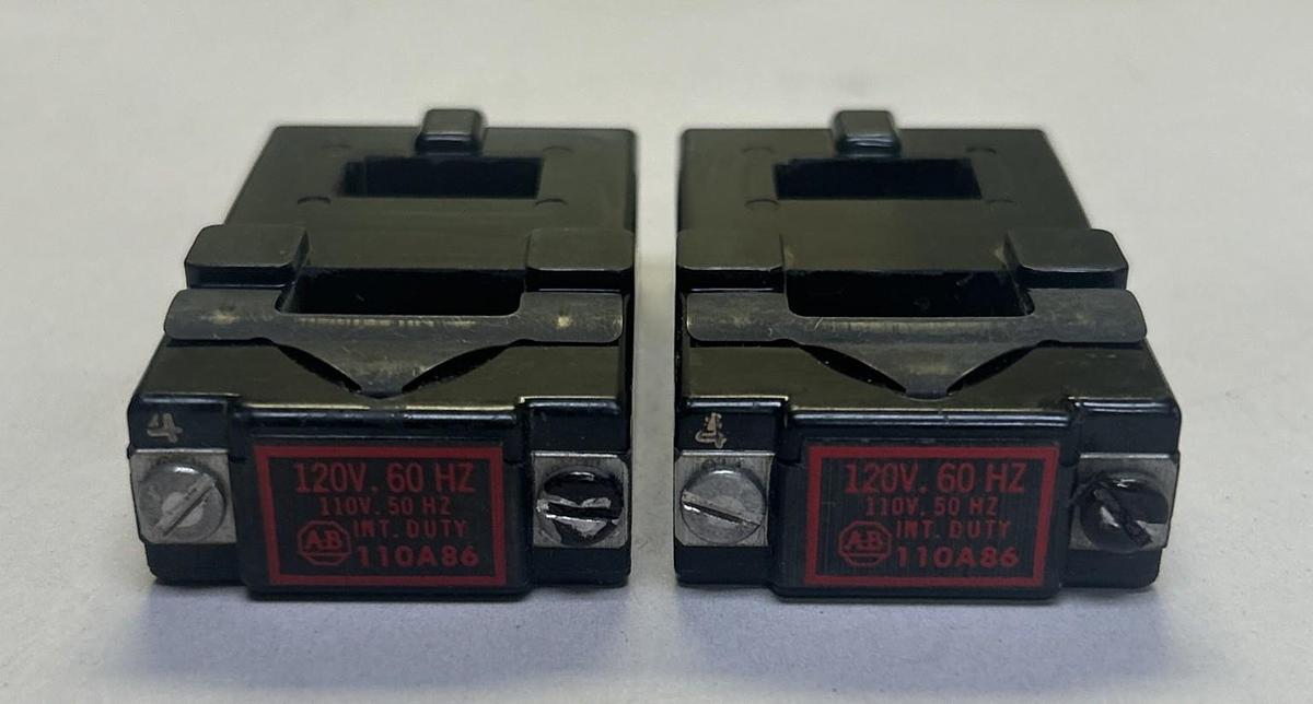Used ALLEN BRADLEY,110A86,COIL 110/120V LOT OF 2