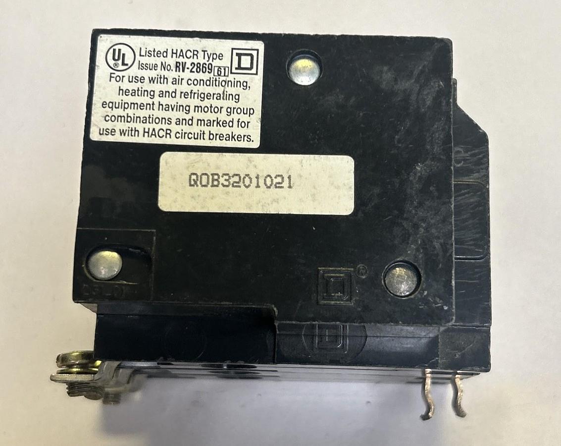 Used SQUARE D,QOB3201021,CIRCUIT BREAKER 20A 240V 3P