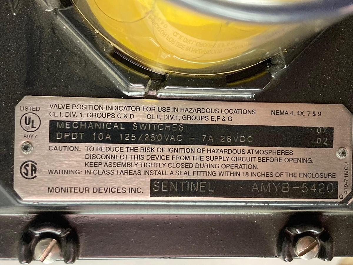Moniteur Devices,AMYB-5420,Valve Position Transmitter