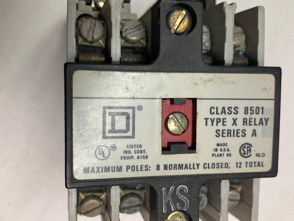 Used Square D,Class 8501 Type X0 40,Industrial Control Relay Cool Rating 24/60