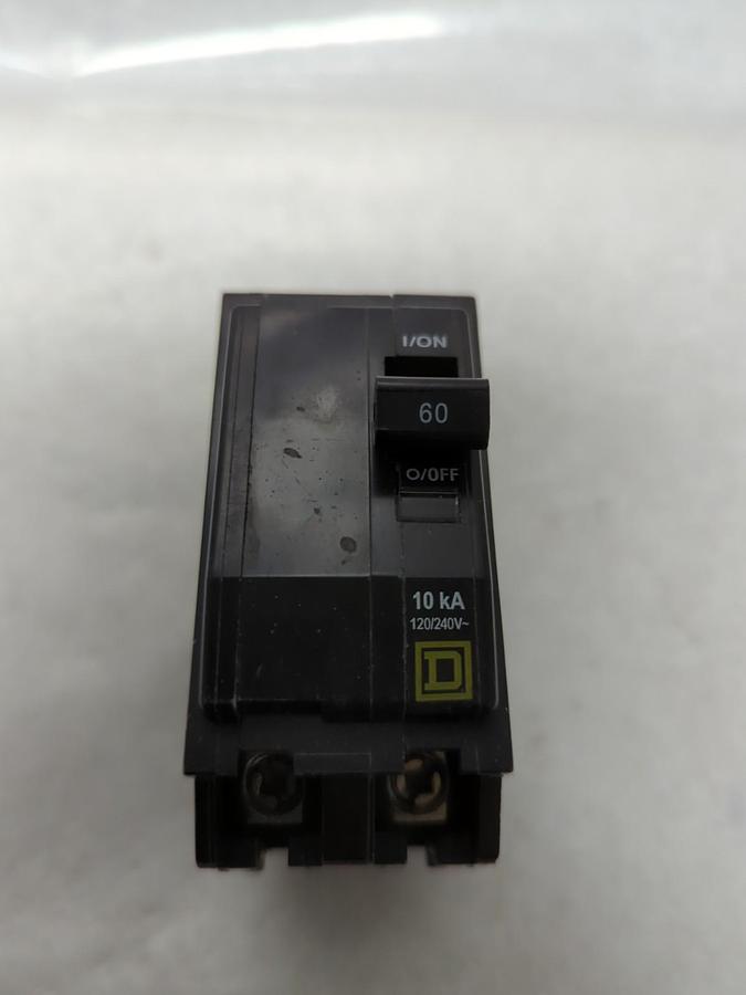 Used SQUARE D,QO260,CIRCUIT BREAKER 60 AMP 2-POLE PRE-OWNED