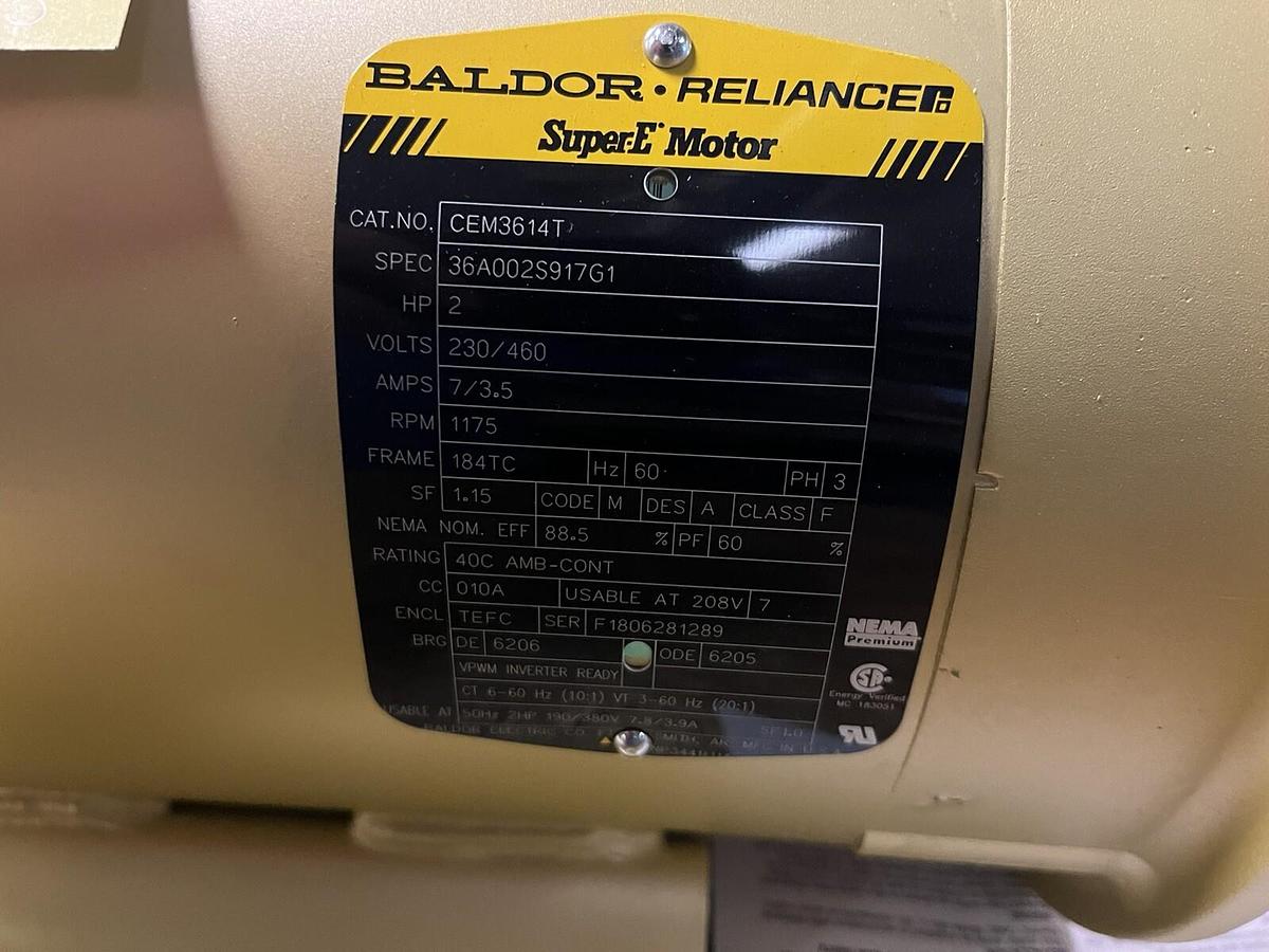 BALDOR,CEM3614T,ELECTRIC MOTOR 2HP 1175RPM 3PH 184TC