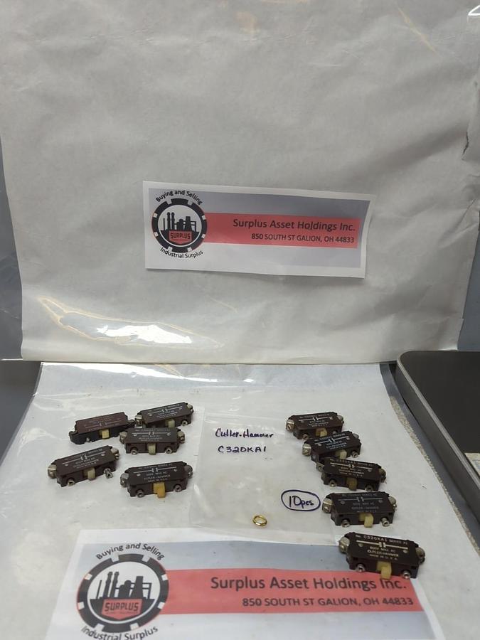 Used CUTLER-HAMMER,C320KA1,SERIES A AUXILIARY CONTACT LOT OF 10 PRE-OWNED