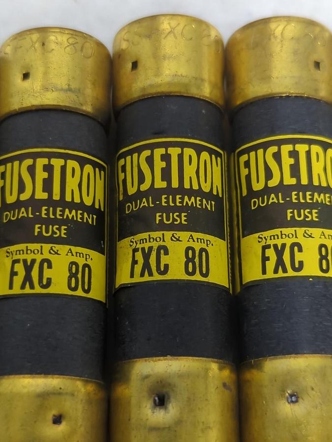 COOPER BUSSMANN,FXC-80,FUSETRON DUAL ELEMENT 80 AMP FUSES BOX OF 10 NOS
