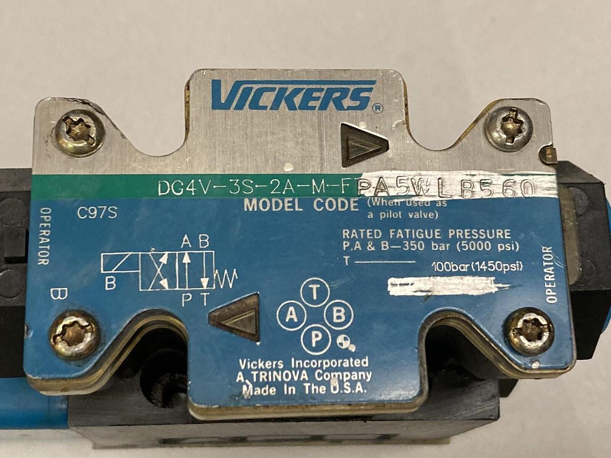 Used Eaton,DG4V-3S-2A-M-FPA5WL-B5-60,Solenoid Operated Directional Valve