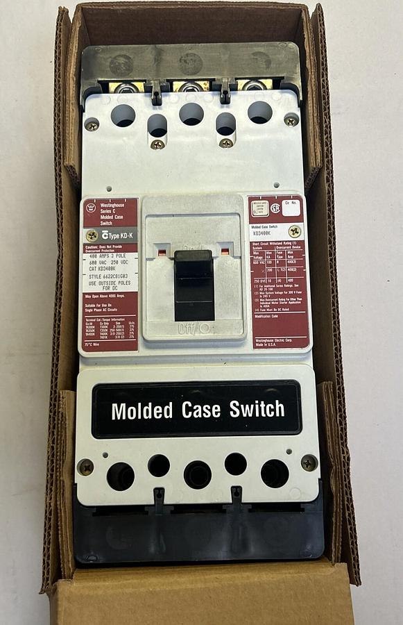 WESTINGHOUSE,KD3400K,CIRCUIT BREAKER 400AMP 3POLE 600VAC NEW