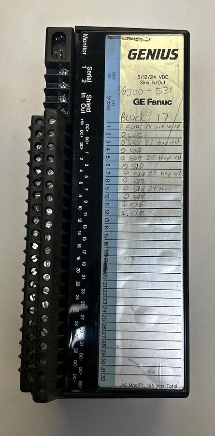 Used GE FANUC,IC660EBD025B,GENIUS BLOCK SINK I/O MODULE