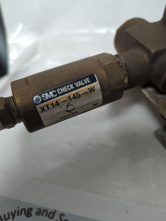 Used SMC,XT14-145-W/IN-24-8-B-R,CHECK VALVE ASSEMBLY PRE-OWNED