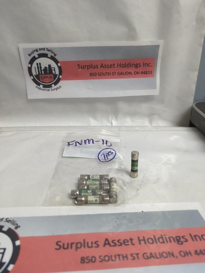 Used COOPER BUSSMANN,FNM-10,FUSETRON 10 AMP FUSE LOT OF 7 PRE-OWNED