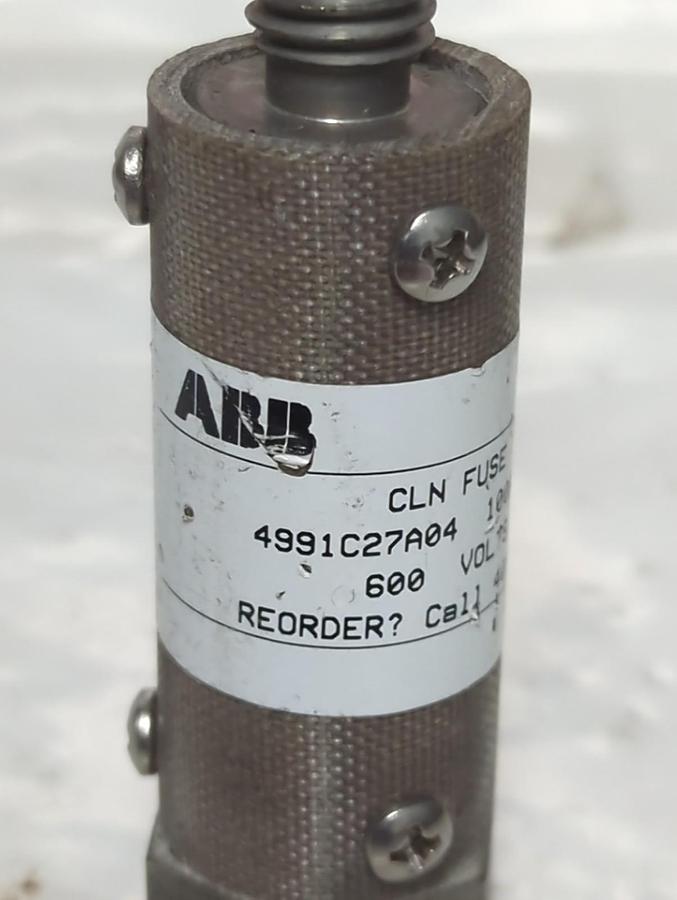 Used ABB,4991C27A04,CLN FUSE 100 AMP 600 VOLT PRE-OWNED