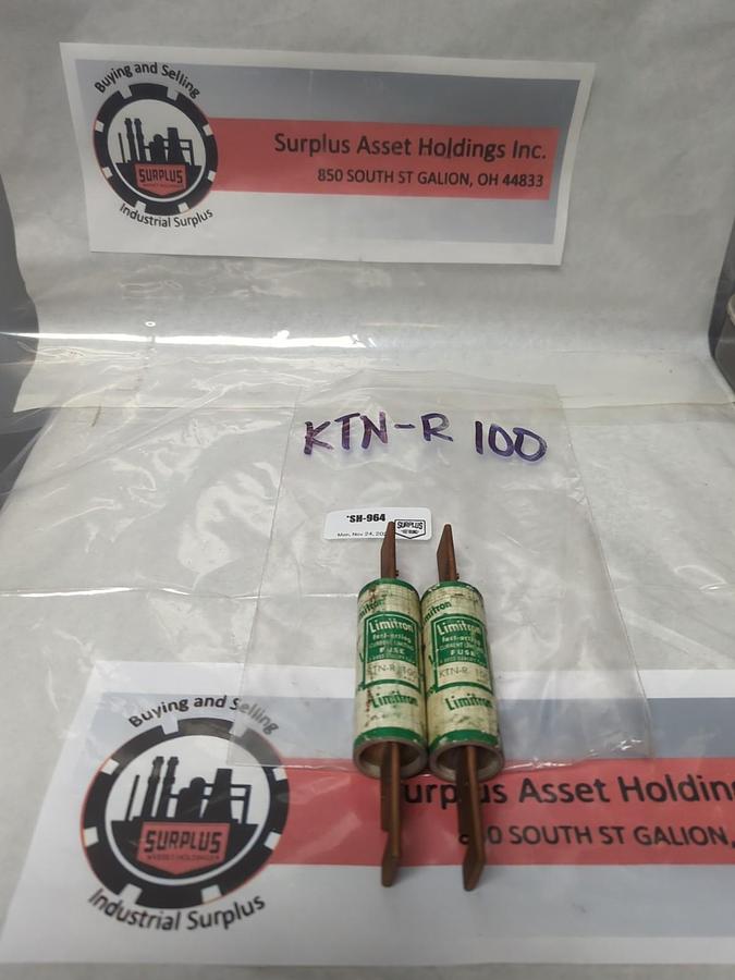 Used COOPER BUSSMANN,KTN-R-100,LIMITRON 100 AMP FUSE LOT OF 2 PRE-OWNED