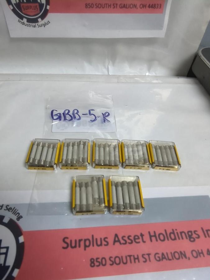 COOPER BUSSMANN,GBB-5-R,FAST ACTING 5 AMP FUSE LOT OF 35 NOS
