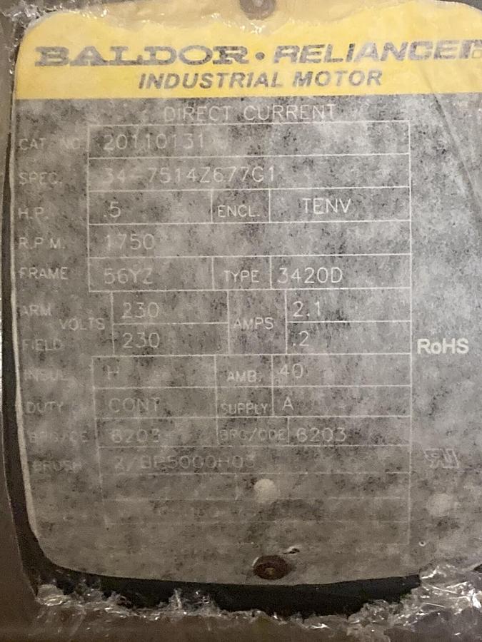 Baldor,34-7514Z677G1,Industrial Motor 3/4 HP 1140 RPM  143T Frame