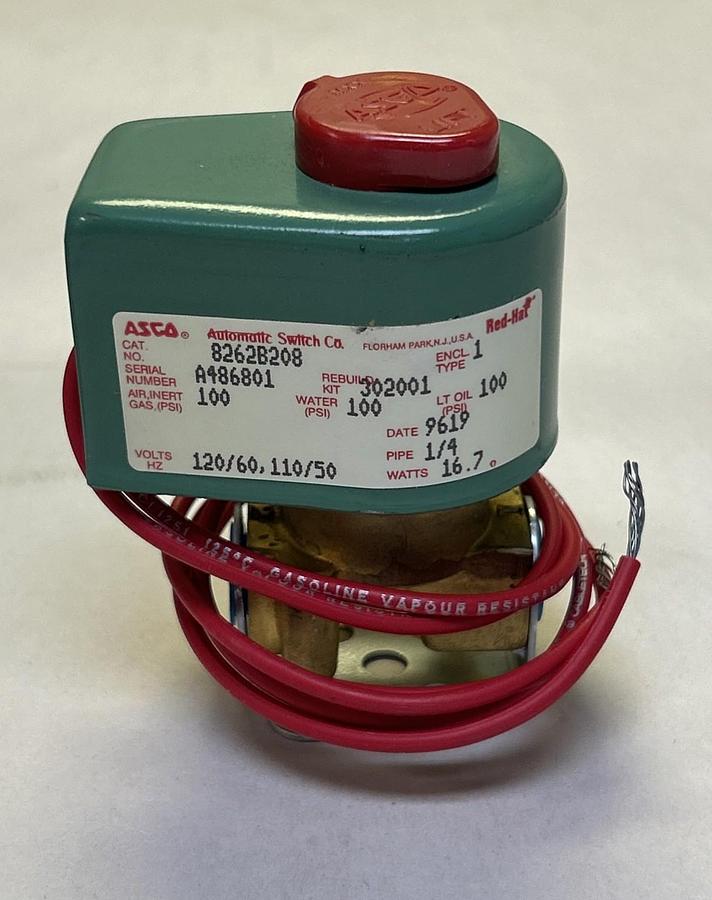 ASCO,8262B208,SOLENOID VALVE 1/4INCH 110/120V NOS