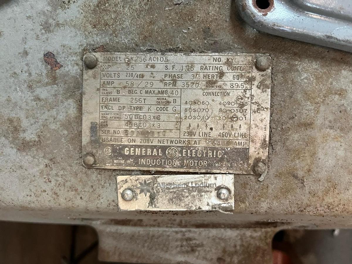 Used GE,5K256AC105,INDUCTION MOTOR 25HP 3520RPM 3PH 256T