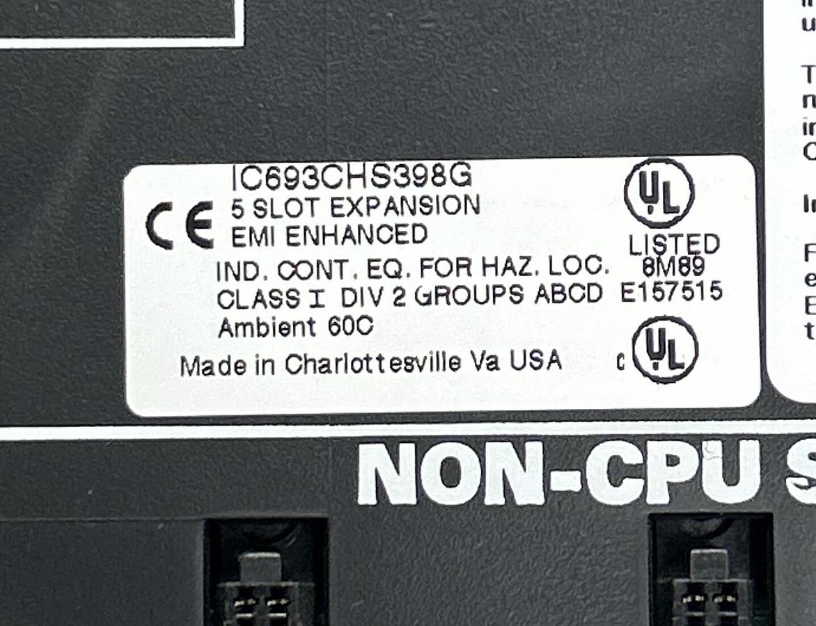 Used GE FANUC,IC693CHS398,5 SLOT EXPANSION BASE PLATE LOT OF 2