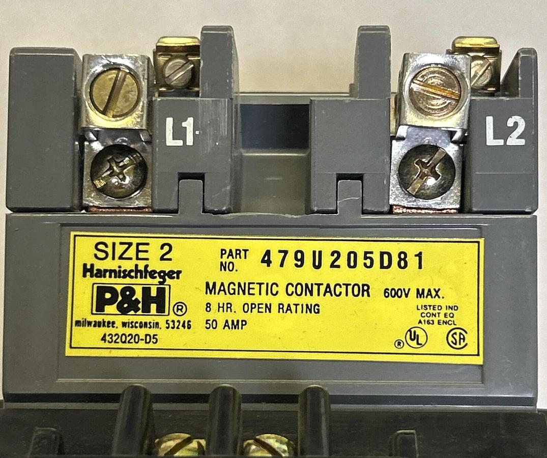 P&H,479U205D81,MAGNETIC CONTACTOR W/ 479U114 PNEUMATIC TIMER