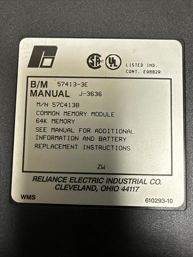 Used Reliance Electric,57C413B,Common Memory Module