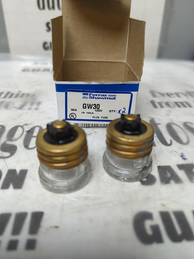 GOULD SHAWMUT,GW30,PLUG FUSE 30 AMP 125V BOX OF 2 NOS