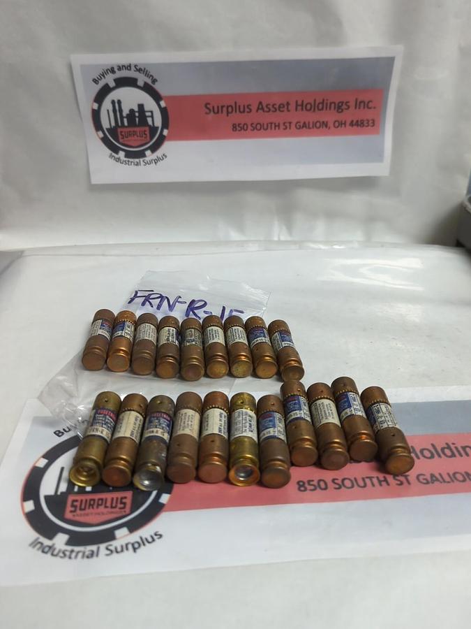 Used COOPER BUSSMANN,FRN-R-15,FUSETRON 15 AMP FUSE LOT OF 20 PRE-OWNED