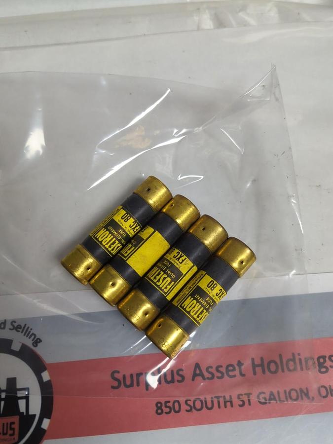 Used COOPER BUSSMANN,FXC-80,FUSETRON 80 AMP FUSE LOT OF 4 PRE-OWNED