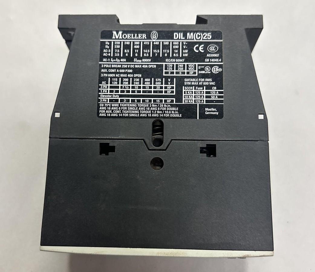 Used MOELLER ELECTRIC,DILM25-10,CONTACTOR