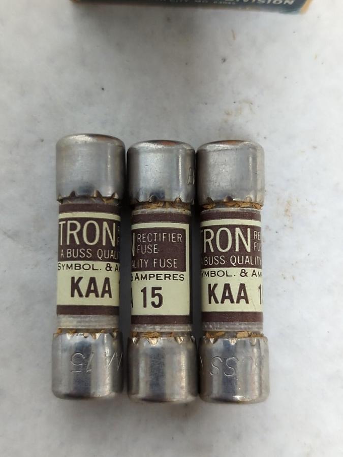 COOPER BUSSMANN,KAA15,TRON 15 AMP FUSE LOT OF 3 NOS