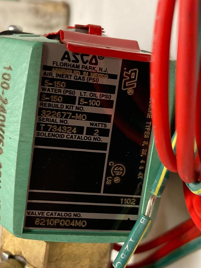 Asco,8210P004MO 100-240,Red-Hat Solenoid Valve 2 INCH 2-Way