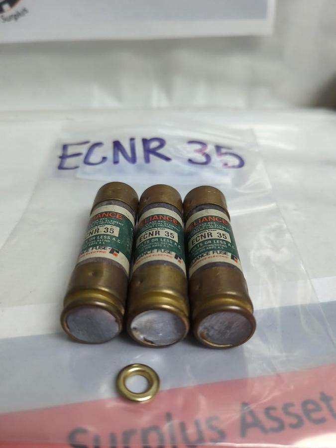Used RELIAIANCE,ECNR-35,TIME-DELAY 35 AMP FUSE LOT OF 3 PRE-OWNED