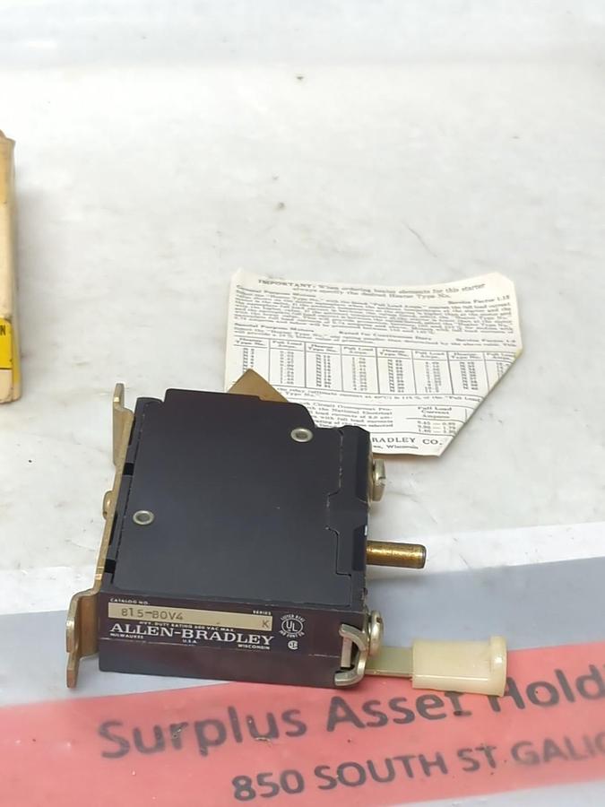 ALLEN BRADLEY,815-B0V4,OVERLOAD RELAY SIZE 00-0-1 BUL 815 NOS