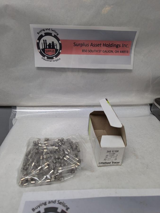LITTELFUSE,3AG 6/10A,TRACOR SLO-BLO FUSES BOX OF 100 NOS