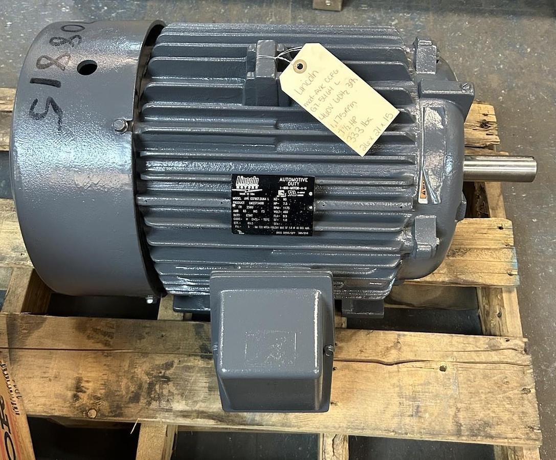 LINCOLN,AVKCCF6G7.5U64L,MOTOR 7.5HP 1175RPM 460V 3PH 256U FRAME
