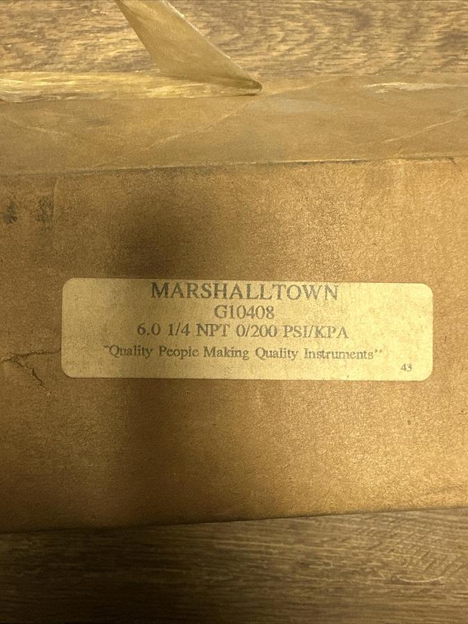 Marshalltown,G10408,0-200 PSi Pressure Gauge