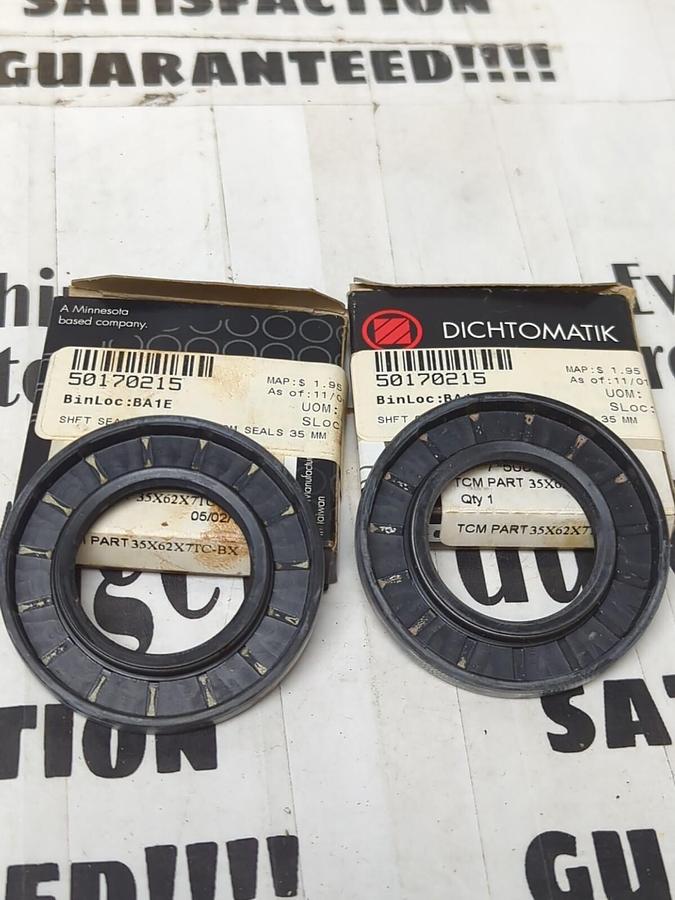 TCM DICHTOMATIK,35X62X7TC-BX,OIL SEALS LOT OF 2  35MM NOS
