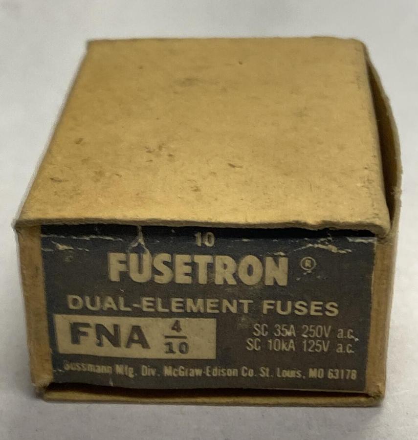 Cooper Bussmann,FNA-4/10,Fusetron Fuse Lot Of 9 NOS