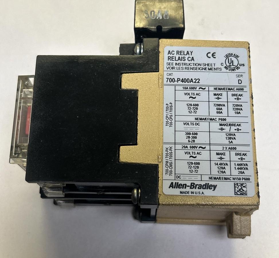 Used ALLEN BRADLEY,700-P400A22,AC RELAY